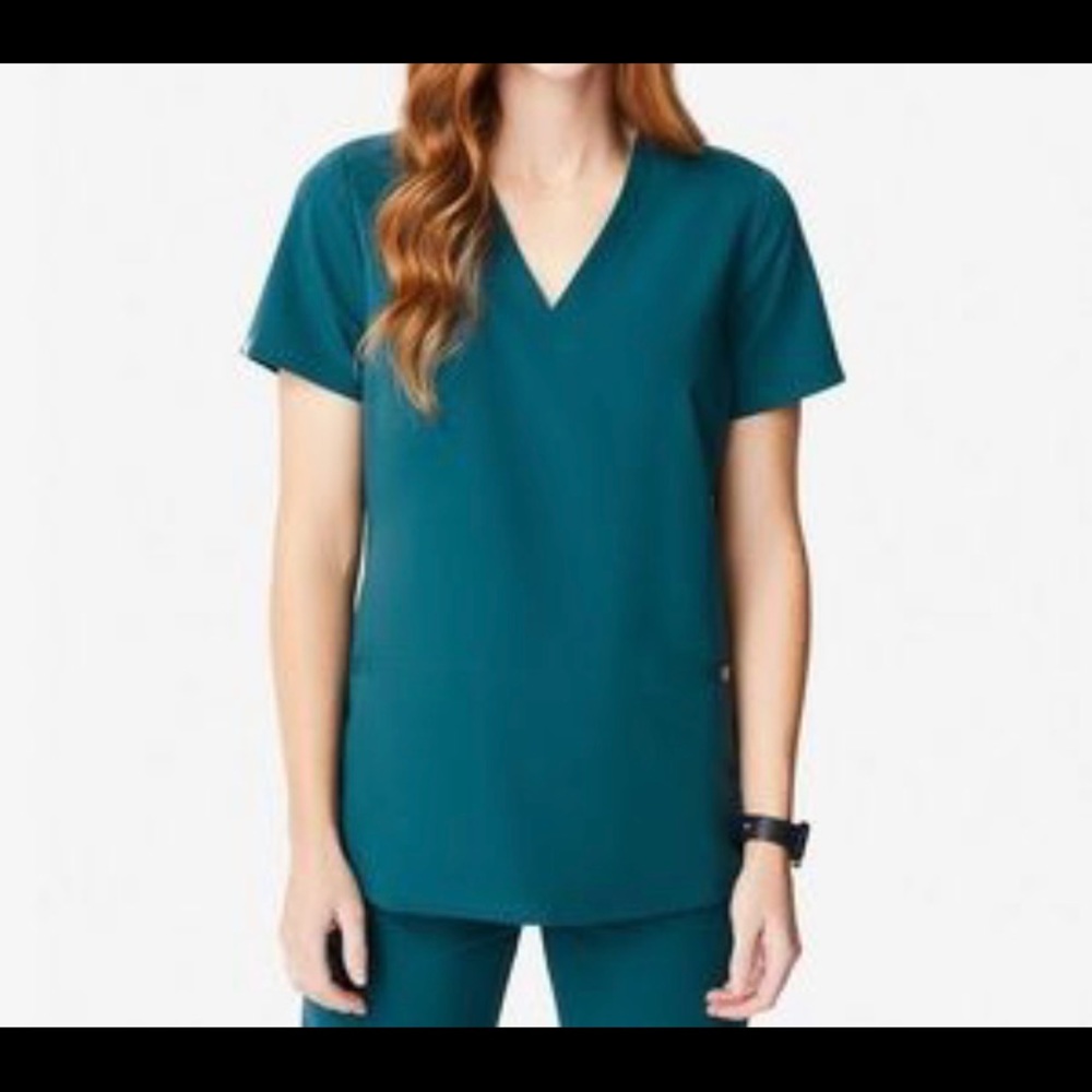 FIGS Caribbean Blue Casma Scrub Top SMALL